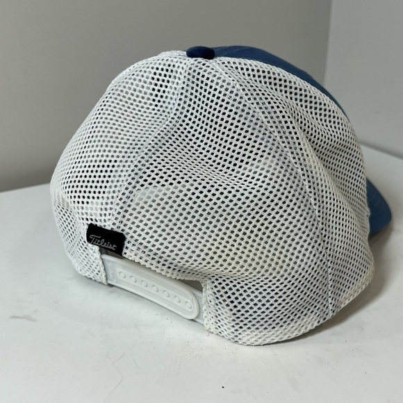 Titleist Classic Script Logo Navy White Mesh Golf Hat Cap Performance - Picture 10 of 10